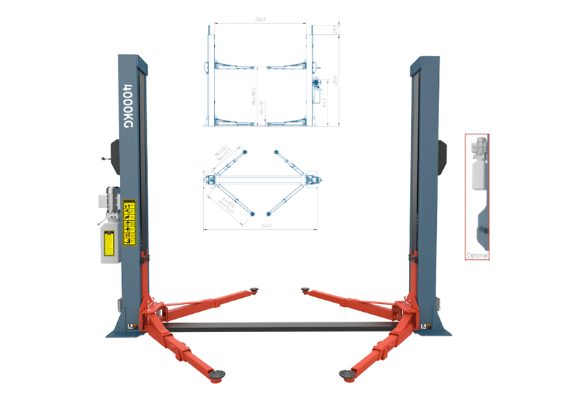 Electro Hydraulic two-post lift  QYF-9S